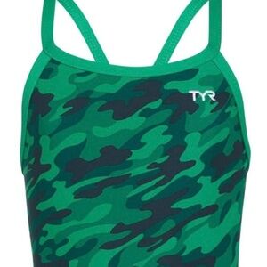 TYR Camo One-Piece Swimsuit - Green and Black Women's 38